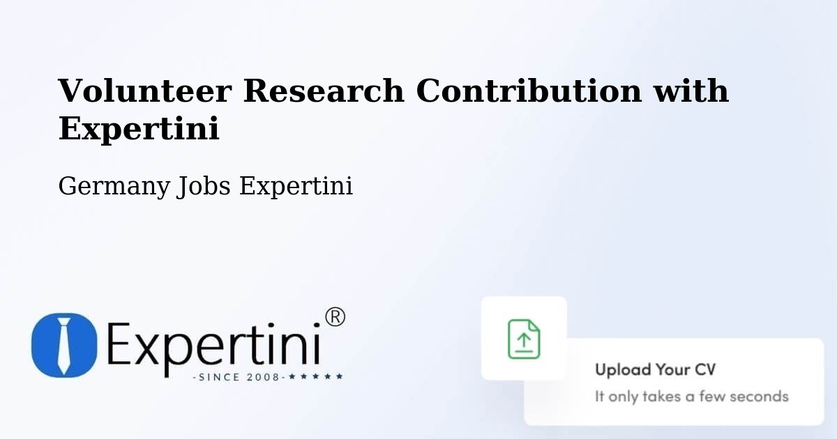 Volunteer Research Contribution Program – Parkstein - Germany Jobs Expertini